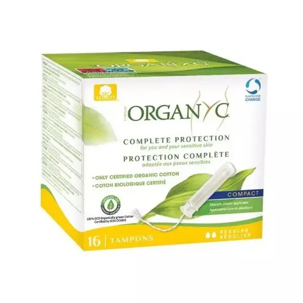 Tampoane Regular din Bumbac Organic, cu Aplicator 16 Bucati, Organyc