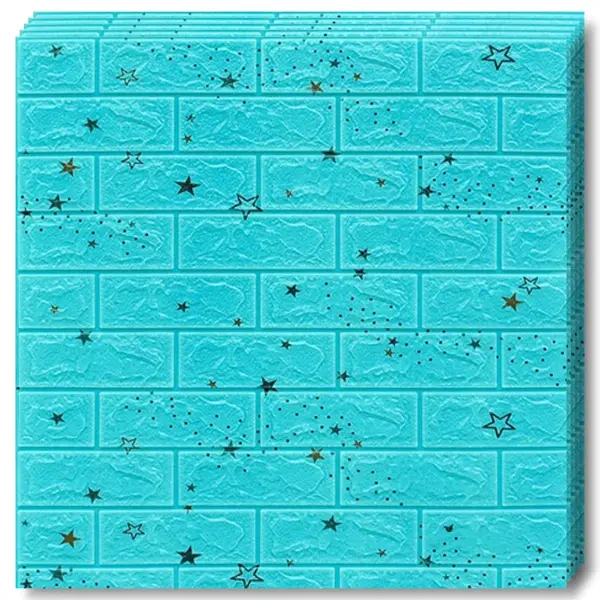 Tapet 3D caramida cu stelute auto-adeziv pentru interior, 70 x 77 cm