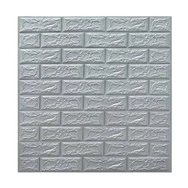 Tapet 3D caramida, gri, auto-adeziv pentru interior, 70 x 77 cm