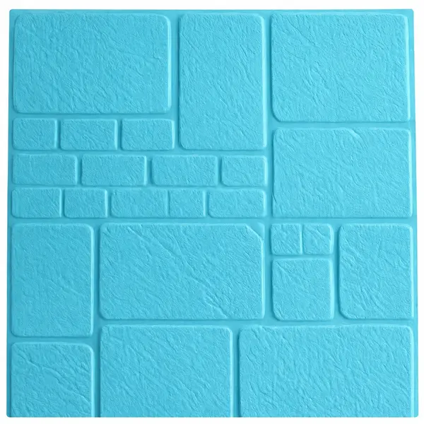 Tapet 3D caramida turquaz, auto-adeziv pentru interior, 70 x 77 cm