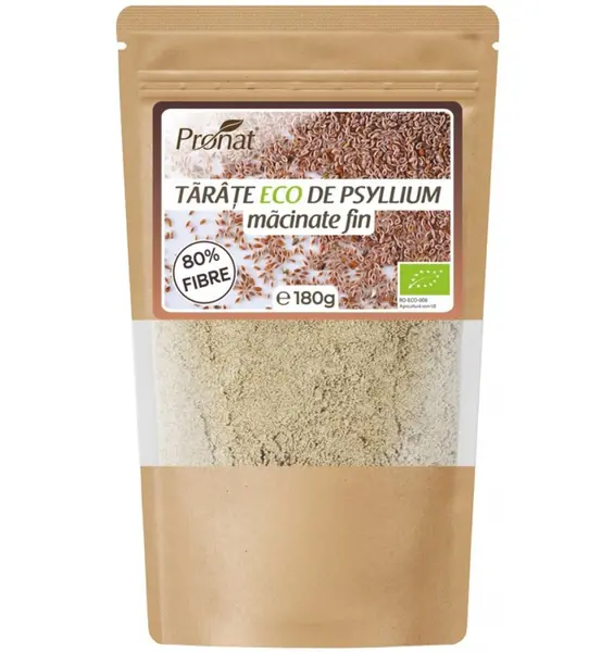 Tarate bio de psyllium macinate fin, 180 g
