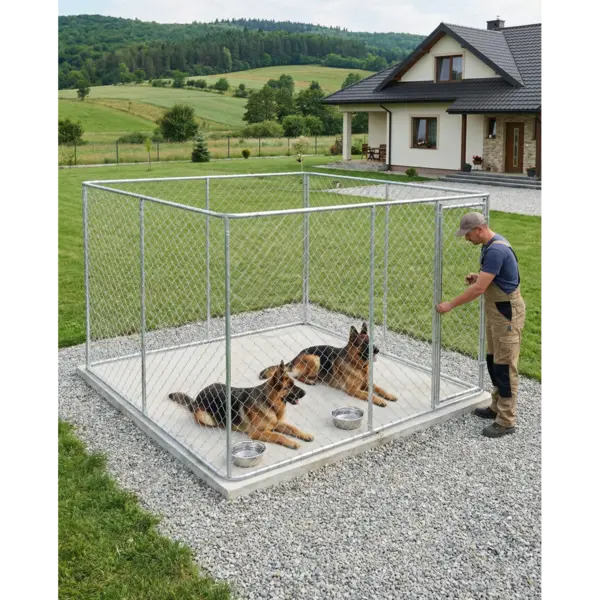 Tarc Caini Rezistent la UV, Otel Galvanizat 4 x 2 x 1.8 m ,Padoc Caini Micul Fermier