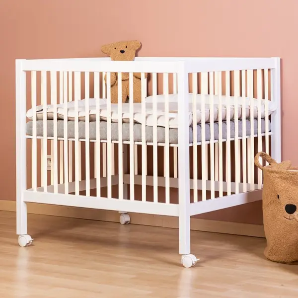 Tarc Childhome 97 cu roti 75x95 cm mdf alb