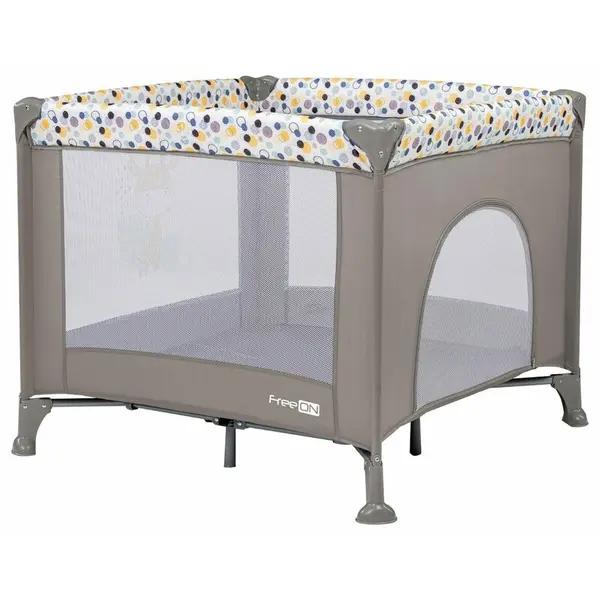 Tarc de joaca FreeON patrat 93x93x87 cm pana la 15 kg 6 luni+ Gri