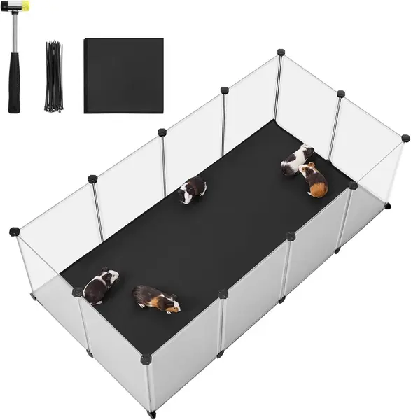 Tarc pentru animale de companie Alb Songmics 143x73x46 cm