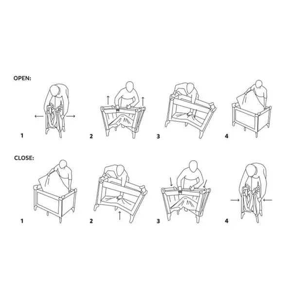 Tarc pliabil pentru copii PetiteMars Nook Gri 90x90 cm, pliere compacta, include geanta de transport, intrare laterala, structura stabila, greutate admisa 15 kg, 0 luni+