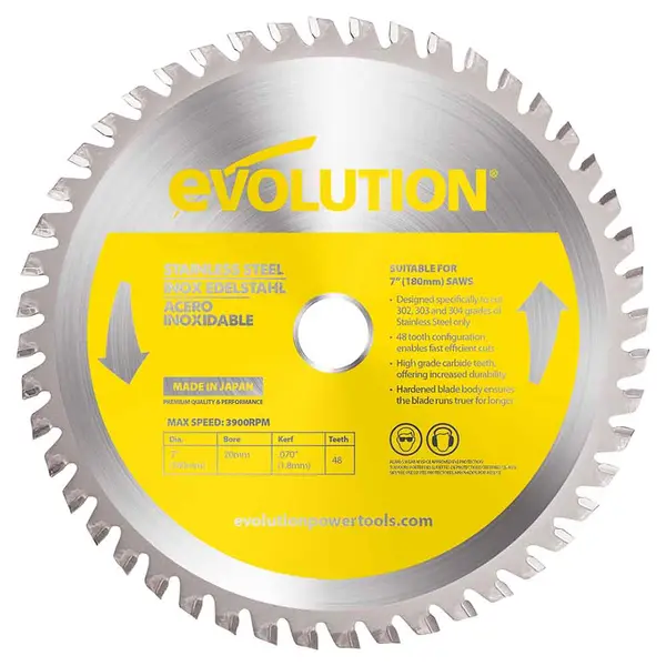 Tarcza TCT do cięcia stali INOX Evolution 180 mm 48T