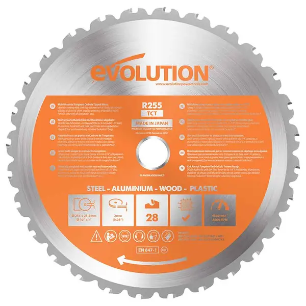 Tarcza TCT wielomateriałowa Evolution 255 mm 28T