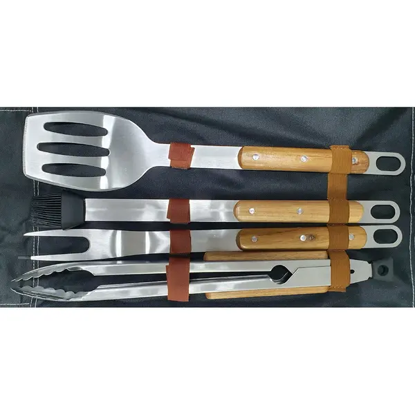 Tarrington House Set accesorii pentru gratar Tarrington House, 4 piese, otel inoxidabil, geanta