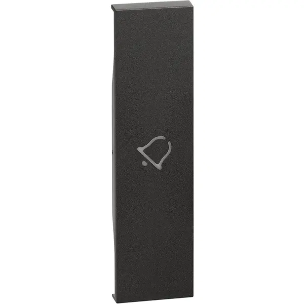 Tasta iluminabila 1 modul simbol sonerie Bticino Living Now KG01D, negru