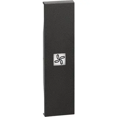 Tasta iluminabila cu simbol ventilator 1 modul Bticino Living Now KG01RN, negru
