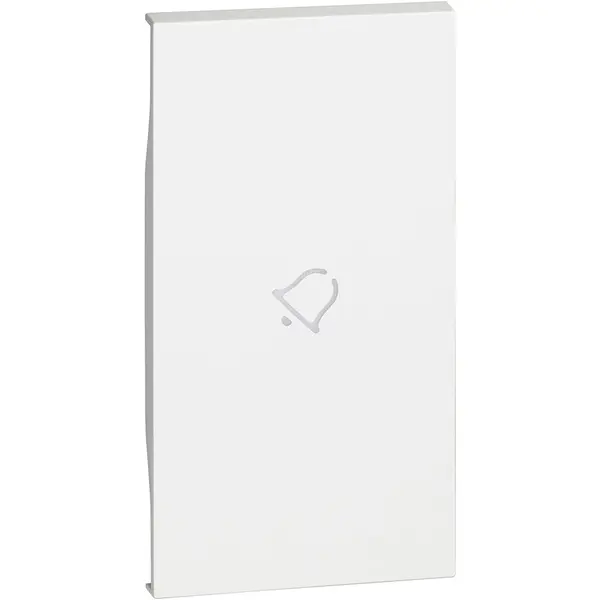Tasta iluminabila simbol sonerie 2 module Bticino Living Now KW01M2D, alb