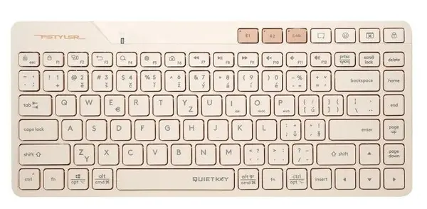 Tastatură A4Tech - Fstyler FBK26C AS, wireless, QuietKey, Cafe Latte