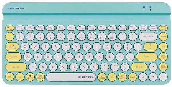 Tastatură A4Tech - FStyler FBK30, wireless, QuietKey, verde avocado