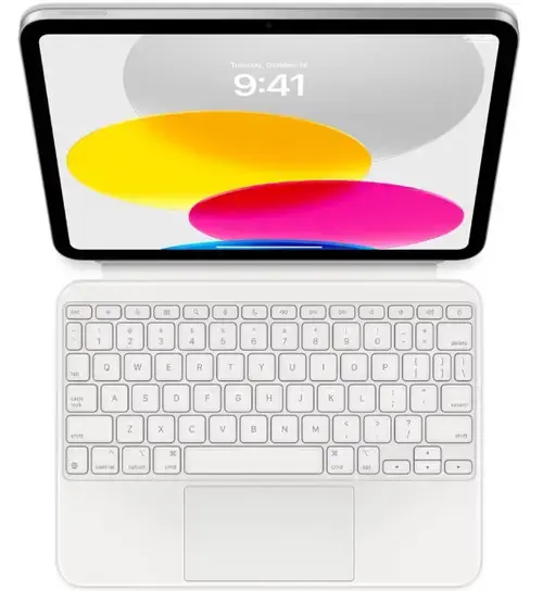 Tastatura Apple Magic Folio MQDP3Z/A, Layout International EN, pentru Apple iPad 11 (A16), iPad 10 (2022) (Alb)