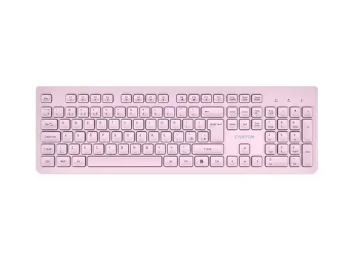 Tastatura Canyon HKB-W01 UK/US, Wireless, USB (Roz)