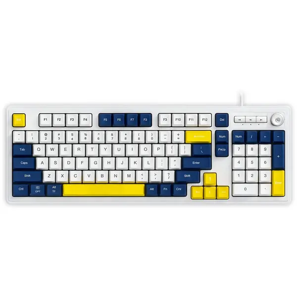 Tastatura cu fir Timebox, Iluminare RGB, Cablu 1, 5 m, Plastic ABS, Galben - Default Title
