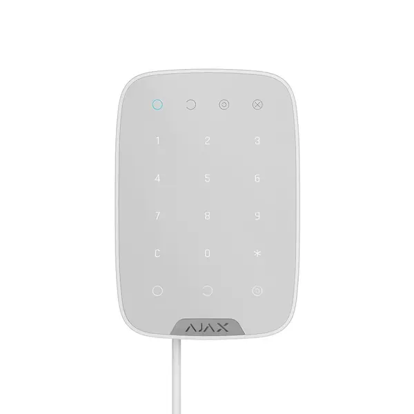 Tastatura cu touch cablata AJAX Keypad Fibra WH, 15 taste, silent alarm, 2000 m, 4 fire