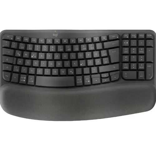 Tastatura ergonomica Logitech Wave Keys for Business, Bluetooth, USB (Negru)