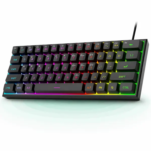Tastatura Gaming 60% RGB TS91 Timebox, Compacta PC Laptop, Waterproof, Negru - Default Title