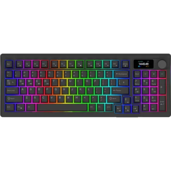 Tastatura gaming Aqirys Atria, Wireless, Iluminare RGB, Negru