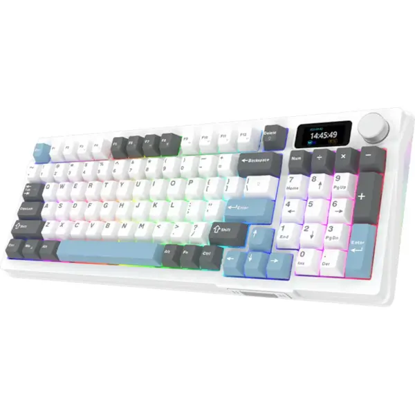 Tastatura Gaming cu fir Aqirys Atria, Iluminare RGB, Alb