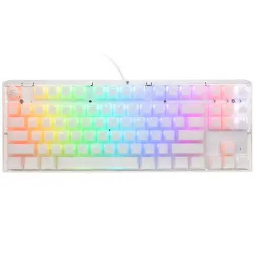 Tastatura Gaming Ducky One 3 Aura TKL, iluminare RGB, Wired, USB, Cherry MX Brown (Alb)