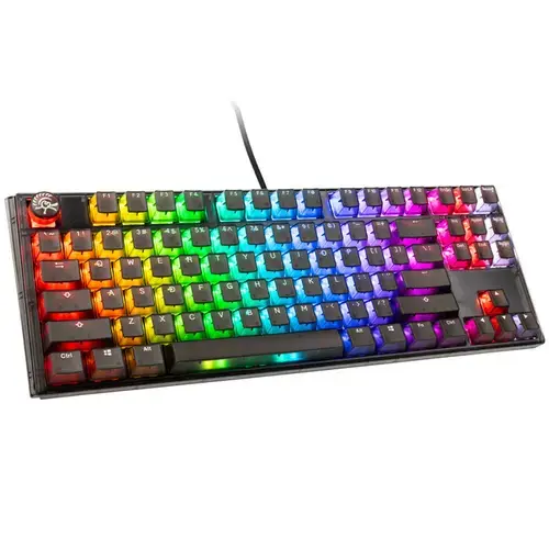 Tastatura Gaming Ducky One 3 Aura TKL, iluminare RGB, Wired, USB, Cherry MX Blue (Negru)