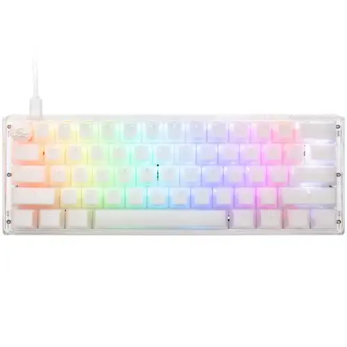 Tastatura Gaming Ducky One 3 Aura White Mini, iluminare RGB, Wired, USB, Cherry MX Red (Alb)