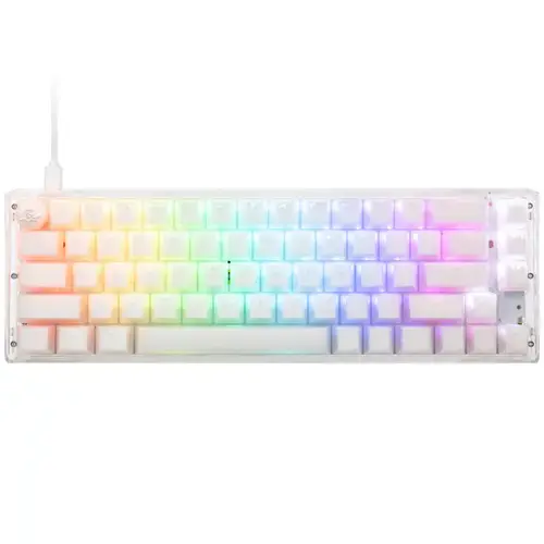 Tastatura Gaming Ducky One 3 Aura White SF, iluminare RGB, Wired, USB, Cherry MX Silent Red (Alb)