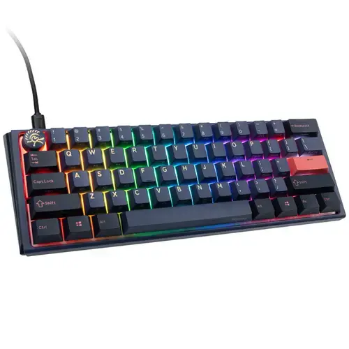 Tastatura Gaming Ducky One 3 Cosmic Mini, iluminare RGB, Wired, USB, Cherry MX Speed Silver (Albastru)