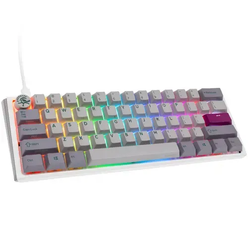 Tastatura Gaming Ducky One 3 Mist Mini, iluminare RGB, MX-Speed-Silver Switches (Gri/Alb)