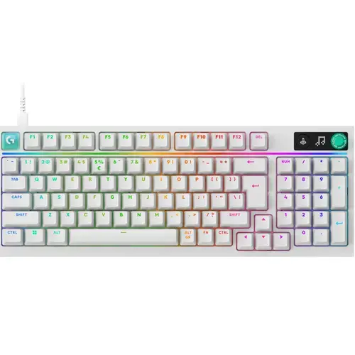 Tastatura Gaming Logitech G316 X 98, USB, iluminare RGB, layout US, Alb