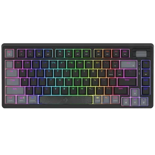 Tastatura Gaming Mecanica AQIRYS Adara Mini, iluminare RGB, Cu fir, Switch HaiMu Pink, Layout US (Negru)