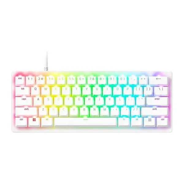 Tastatura gaming mecanica cu fir Razer Huntsman V3 Pro Mini, Razer Analog Optical Switch Gen-2, iluminare Razer Chroma RGB, US layout, Alb