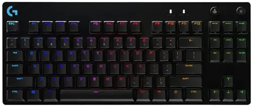Tastatura Gaming Mecanica Logitech G PRO TKL, Bluetooth, Switch-uri GX BLUE Clicky, Iluminare LIGHTSYNC RGB, Layout UK (Negru)
