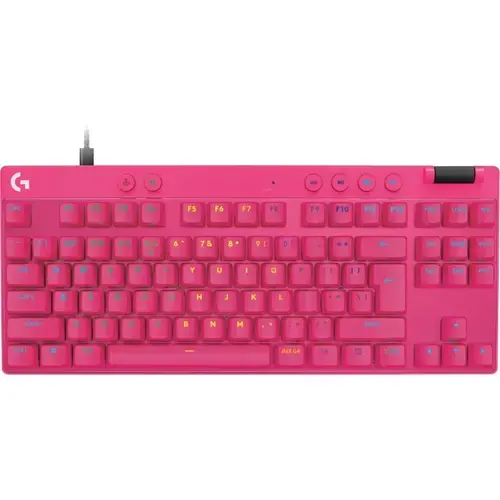 Tastatura Gaming Mecanica Logitech G PRO X TKL Rapid Pink Magnetic Analog Switch, USB, iluminare RGB (Roz)