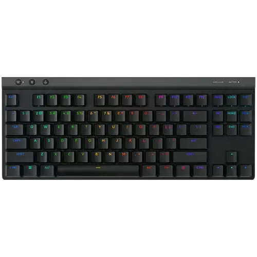 Tastatura Gaming Mecanica Logitech G515 TKL, USB, Iluminare RGB, Low-profile (Negru)