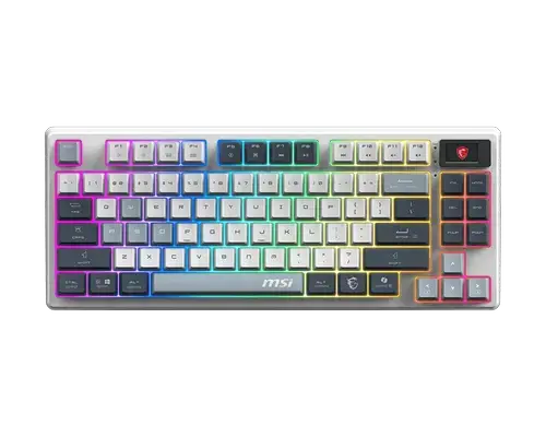 Tastatura Gaming Mecanica MSI FORGE GK600 TKL Wireless SKY, 2.4 GHz / Bluetooth / USB 2.0, Switch-uri Linear, 26 taste Anti-ghosting, Iluminare 20-Mode RGB (Alb)