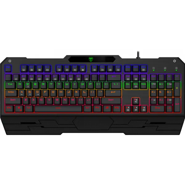 Tastatura gaming mecanica T-Dagger Battleship, Iluminare rainbow, Negru