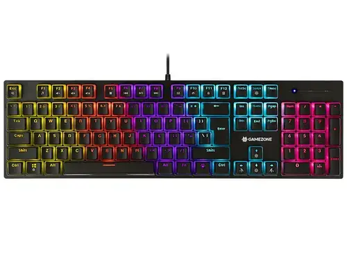 Tastatura Gaming Mecanica Tracer GameZone Unique Pudding, 104 taste, USB, Iluminare Rainbow (Negru)