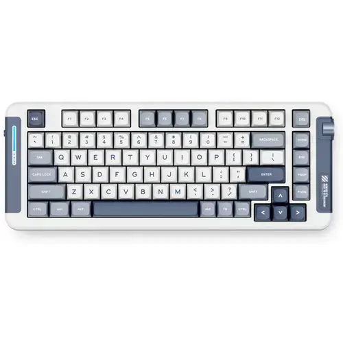 Tastatura Gaming Mecanica Wireless MCHOSE X75 TKL, USB-C/2.4GHz/Bluetooth, RGB, Hot-Swap, Switch Hyacinth (Albastru)