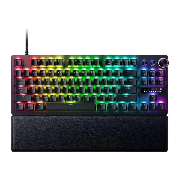 Tastatura gaming Razer BlackWidow V4 Pro 75% ISO, wireless, bluetooth, cu fir, switch Razer Mechanical Switches Gen-3 (Tactile), iluminare Razer Chroma RGB, Negru