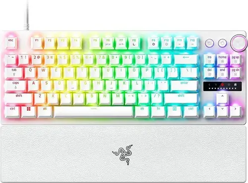 Tastatura Gaming Razer Huntsman V3 Pro TKL, Analog Optical, Wired, iluminare RGB (Alb)