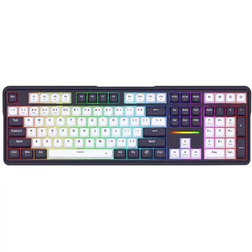 Tastatura Gaming Redragon Antonium Pro, iluminare RGB, Wired, Wireless 2.4Ghz, Bluetooth (Negru/Alb)