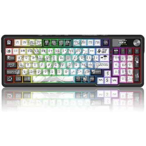 Tastatura Gaming Redragon Artemis Pro Anime, Wired, Wireless 2.4Ghz, Bluetooth, iluminare RGB (Negru/Alb)