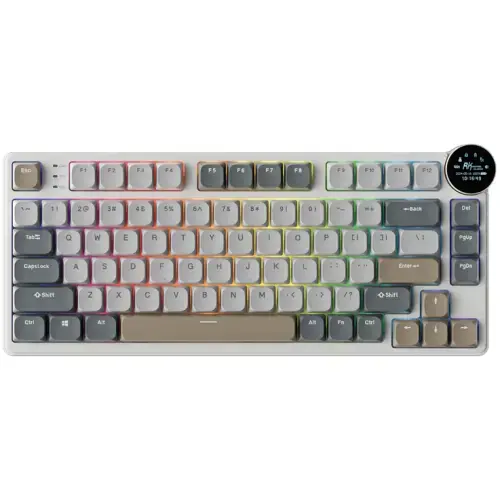 Tastatura Gaming Royal Kludge N80, Red Switch, iluminare RGB, Wired, Wireless 2.4Gzh, Bluetooth (Multicolor)