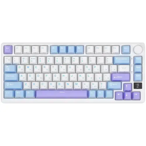 Tastatura Gaming Royal Kludge RK-M75, Brown switch, iluminare RGB, Wired, Wireless 2.4Ghz, Bluetooth (Multicolor)