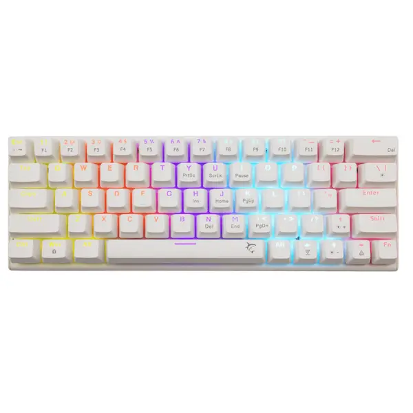 Tastatura gaming White Shark Wakizashi 2, Iluminare LED, Switch Red, Alb