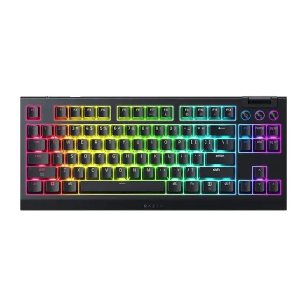Tastatura gaming wireless Razer Blackwidow V4 TKL HyperSpeed, iluminare Razer Chroma RGB, Negru